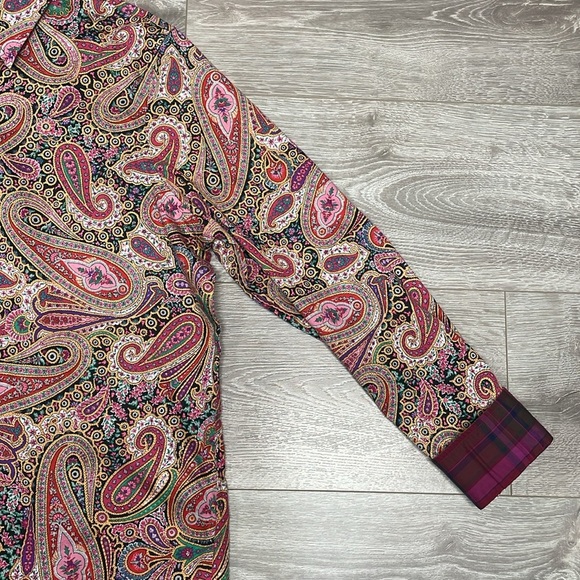 NWOT Chaps No Iron Paisley Long Sleeve Button Down Blouse XL - Picture 5 of 16